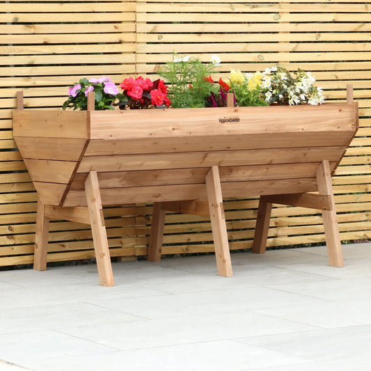 Brothers HVAC LLC Raised Wooden Garden Bed Planter, Plants &amp; Vegetable/Herb Box, Large 150cm