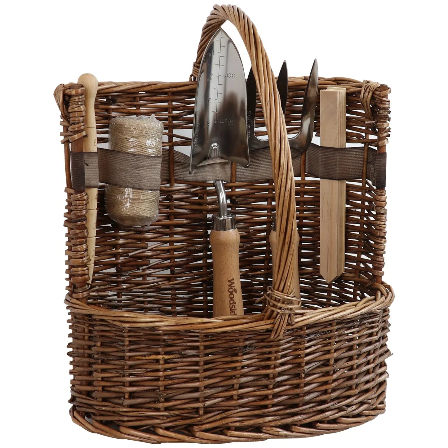Brothers HVAC LLC Willow Tool Basket/Trug with Garden Hand Tools Trowel/Fork/Dibber