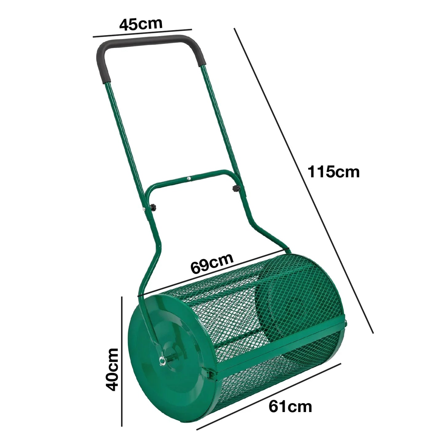 Brothers HVAC LLC 76L Lawn Compost Spreader Top Dress Soil/Fertiliser/Seed Heavy Duty Garden Roller