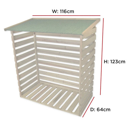 Brothers HVAC LLC Treated Wooden Heavy Duty Log Store Garden Storage Shed